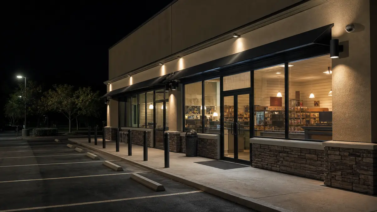 Concept image of an empty neighborhood retail storefront after close